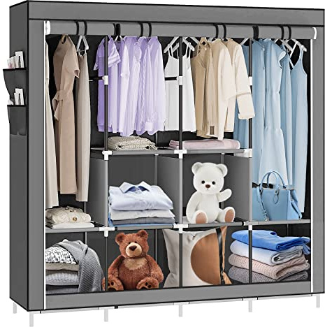 HUOLE Relove - Armario de Almacenamiento Plegable de Tela no Tejida para Dormitorio, Armario, Armario, Armario, estanterías, Ropa (167 x 45 x 170 cm)