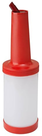 Chabrias Ltd Store & Pour - Ultimate Save and Serve Flair Bottle Pourer - Ideal Cocktail Pourer and Drinks Storage Solution (Red, 1 Litre)