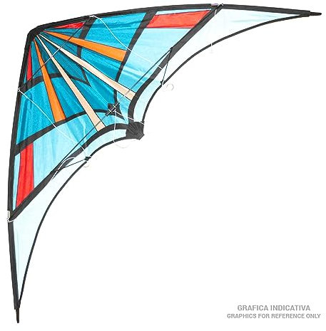 Sport1 Aquilone Stunt Kite. Aquilone bambini acrobatico. Stunt kite dim. 160x60cm. Aquilone per bambini 8 anni in su. Inclusi doppia maniglia e corda. Aquiloni per spiaggia e parco. Giochi all'aperto.