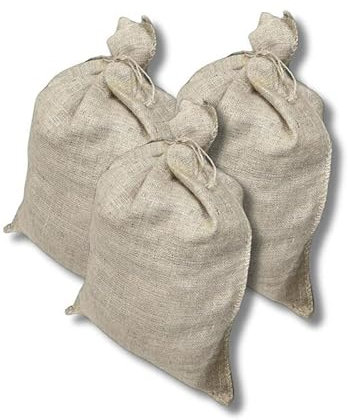 Ruemar Jutesäcke 40x60 cm 10 Stück atmungsaktive Sandsäcke aus Naturfaser wiederverwendbar ideal für Garten Lagerung Dekoration