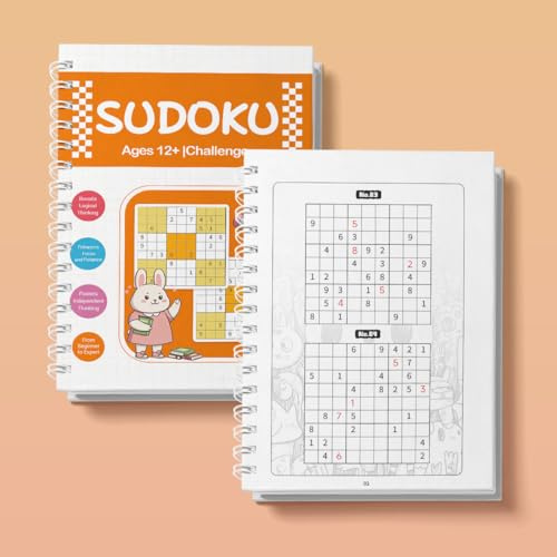 VTHY Challenging Sudoku Puzzle Book Smart Kids Above Exercise Brain, lmprove Focus and Boost