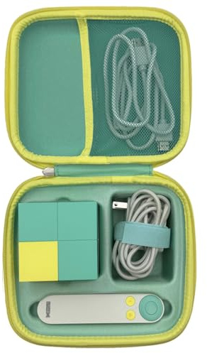 Thisness Travel Carry Case Compatible with Nex Playground Game System Custom Design Hard Shell Storage Case Nex Protective Accessories, Green and Yellow