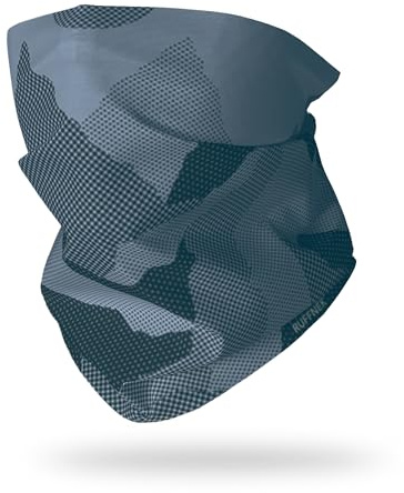 Ruffnek Mountains Blue/Black Neck Gaiter Snood, Multifunctional Headwear for Men & Women, Universal Size