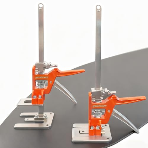 youkzuan 2 Stück Möbelheber 40 cm Ganzmetall Plattenheber Türheber Fliesenheber, 200 kg Tragkraft, Präzises Hebewerkzeug mit SLOW/FAST Absenkmodi, Rutschfest, Höhenverstellung bis 39 cm