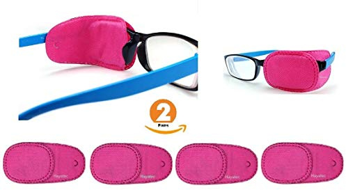 Hayatec Occlusion Eye Patch Cover For Children Glasses - lazy eye Amblyopia one eye disorder Children Spectacle 110mm x 55mm cm (Pink)