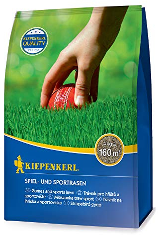 Kiepenkerl Spiel- und Sportrasensamen 651357, 4 kg - Sehr belastbar & robust, schnelle Keimung, ideal für Rasenteppich, Rasensaat schnellkeimend, tiefgrüne Rasenfarbe