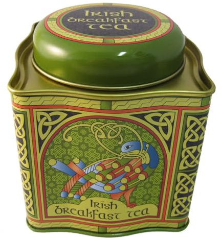 Irish Breakfast Tea - Celtic Peacock Irish Weave Designed Tin, 1pack, 50 count