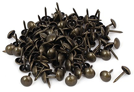 sourcing map Clou Tapissier 8mm x 15mm Rond Tête Ameublement Clou Bronzé 120pcs