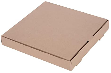 Fiesta kompostierbare Pizzakartons 12 Zoll (Packung mit 100 Stück), Farbe Kraft, gewellte Konstruktion, Pizzakartons zum Mitnehmen, wiederverwertbar, Verwendung zu Hause oder in der Gastronomie, DC724