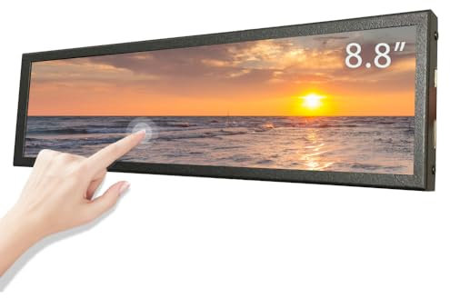 LESOWN Monitor de pantalla táctil ancha de barra estirada de 8.8 pulgadas, 480 x 1920, IPS de barra larga, pantalla LCD, pantalla secundaria, carcasa de PC para Windows Rpi4