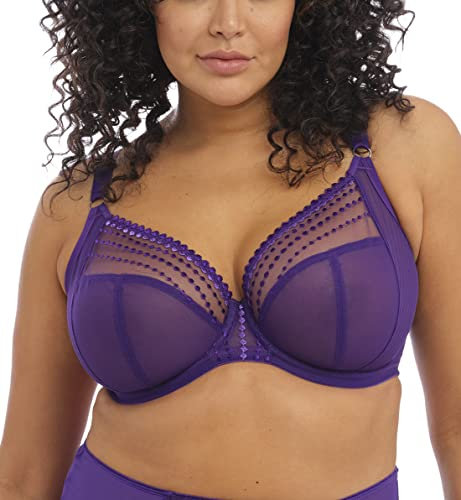 Elomi Women's Matilda Unlined Plunge Underwire Bra with J-Hook, Opaque, Iris, 36E