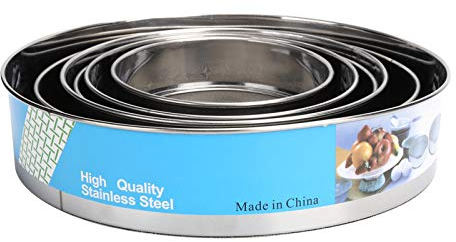 6 Piezas Tamiz de harina,Conjunto de tamiz de harina de malla fina de acero inoxidable Filtro de harina de forma redonda Colador Utensilios de cocina para hornear Pastel Pan Chef