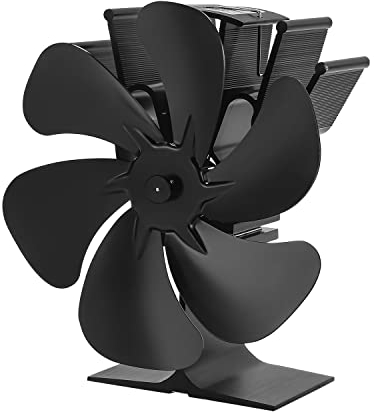 Yakimz 6 Blättern Kaminventilator Ofenventilator Ohne Strom hitzebetrieben Umweltfreundlich Friendly Kamin Ventilator für Kaminöfen leiser Betrieb Ventilator mit magnetischem Thermometer