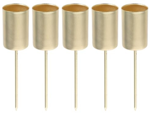 ABOOFAN 5 PièCes Bougeoir De NoëL en MéTal avec Pique Porte Bougie Coniques pour DéCoration De Sapin Et Table De FêTe RéCipient À Bougie Multifonction