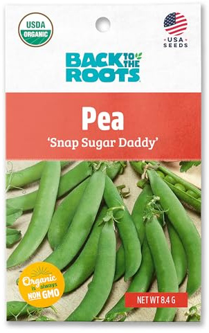 Back to The Roots 100% Organic Seed Packet - Pea 'Snap Sugar Daddy' 8.4g