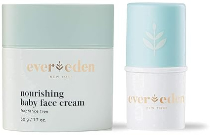 Evereden Dry Relief DUO - Face Cream (1.7oz) & Lip Balm (0.13oz) - Clean, Vegan & Easy to Use Toddler Chapstick & Baby Cream Bundle for Deep Soothing Hydration - Non-Greasy & Fragrance-Free