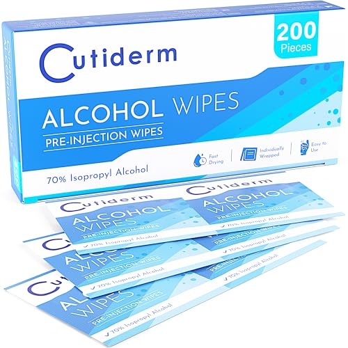 Cutiderm Pre-Injection Alcohol Wipes/Swabs Box of 200 Sachets