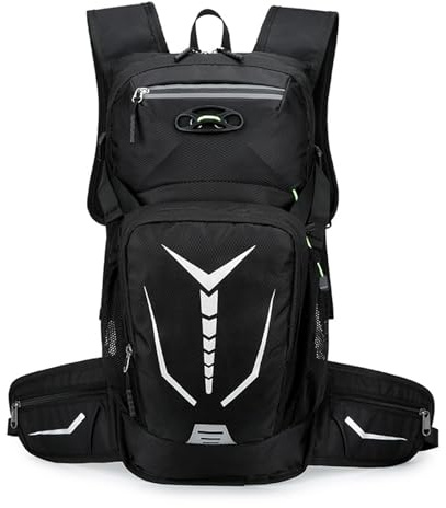 PORRASSO Mochila de Senderismo Mochila Impermeable 20L Ligera Hiking Backpack para Hombre Mujer Hacer Ciclismo Escalada Deportes Aire Libre Negro