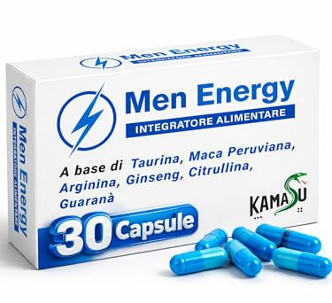 Integratore uomo pillole effetto prolungato 30 capsule Formula a rapido assorbimento Integratore maca peruviana Arginina Supporto a Energia, Vitalità e Resistenza Fisica Citrullina Ginseng