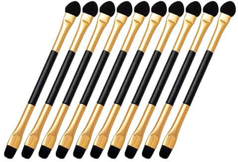 Genérico 50 Pinceles para Sombra de Ojos Doble Punta Aplicador de Esponja y Cerdas Suaves, Kit Profesional de Maquillaje para Principiantes, Compacto y Reutilizable para Retoques de Viaje