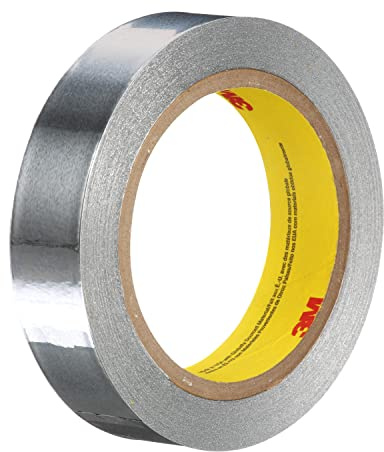 3M Aluminum Foil Tape 431, Silver, 1 in x 60 yd, 3.1 mil, 1 roll per case