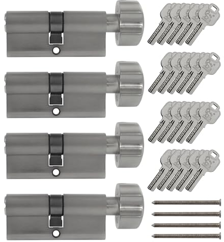 4x Knaufzylinder KD 80 mm 40/40 gleichschließend inkl. 20 Schlüssel