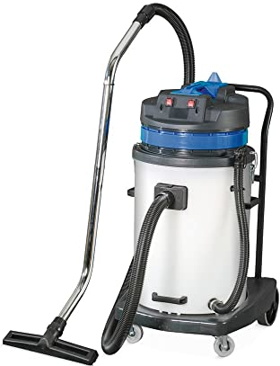 HEMMDAL Industriestaubsauger | 2.000 W | 70 Liter Fassungsvermögen | Nass-Trocken-Sauger mit 2 einzeln zuschaltbaren Saugmotoren | Kippfahrgestell | Zubehör für unterschiedliche Einsatzbereiche