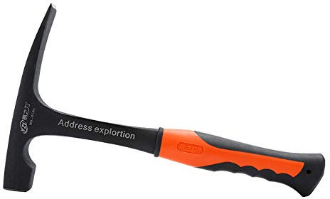 Martillo de ladrillo forjado, púa de roca geóloga, martillo de albañil/albañil, herramienta de mampostería de 30 onzas con construcción de acero forjado y mango de reducción de golpes