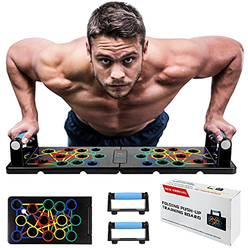 24 in 1 Liegestütze Brett Faltbare Tragbare Pushup Ständer Heim Fitness Training mit Handgriff für Muskeltraining Effektiv Formen
