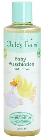 Childs Farm Baby Waschlotion 250 ml, parfümfrei, reinigt sanft | Geeignet für Neugeborene mit trockene, empfindliche und auch zu Neurodermitis neigende Haut