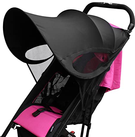 Sonnensegel Kinderwagen, Universal Verdeck Sonnenschutz UV-Schutz Wasserdicht für Kinder, Schwarz Faltbare Sportwagen Babyschale Insektenschutz