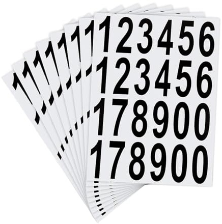 8 Sheets Waterproof Vinyl Stick On Numbers - 3inch Large Mailbox Numbers Stickers,0-9 Self-Adhesive Vinyl Number Sticker,for Home/Business/Apartment Address/Door etc