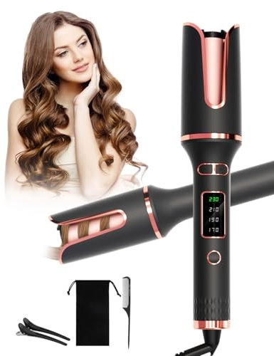 Lorrtta Curling Wand, Hair Styling Tool Ceramic Professional Curling Tongs Ceramic Curlers for Shiny Curls Curling Tongs for Short Hair 32mm Barrels and 4 Temperature Adjustments Curling Iron