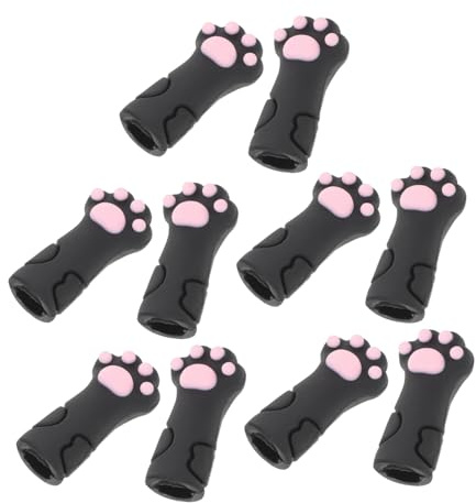 minkissy 10piezas Funda Protectora para Herramientas de Uñas Fundas de Silicona Forma de Pata de Gato para Tijeras de Cutículas Manicura y Pedicura