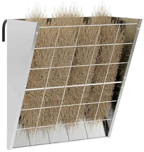 vidaXL Comedero para Heno Colgante Plateado 61 x 33 x 66 cm 5 kg