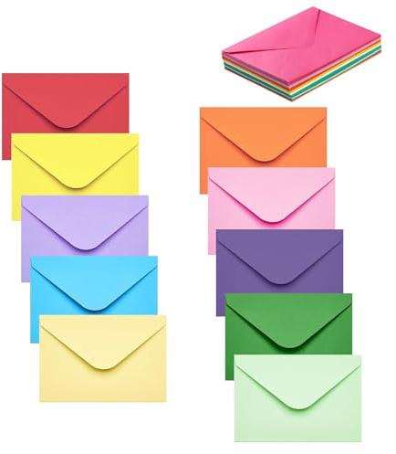 AQSQWQ 50 Sobres de colores, Envelopes, Sobres B6, sobres de papel Kraft, 25 colores, sobres para tarjetas de regalo, bodas, Navidad y bricolaje (125 mm x 175 mm)