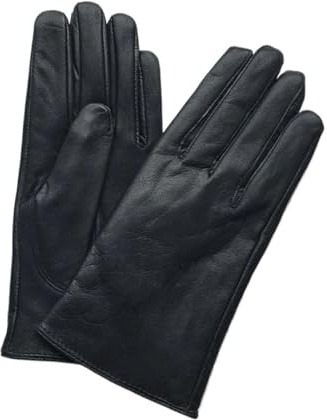 PPQIRU Läderhandskar för damer läderhandskar dam kort sammet varm höst vinter körning, Svart, XL