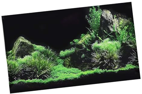 Yctze Akvariumfisk PVC-bakgrundsdekorationdekor - Vattengräsdesign, Självhäftande, Vattentät, Att Applicera, Dekormiljöer - Flera Storlekar Tillgängliga (76 * 46 cm)