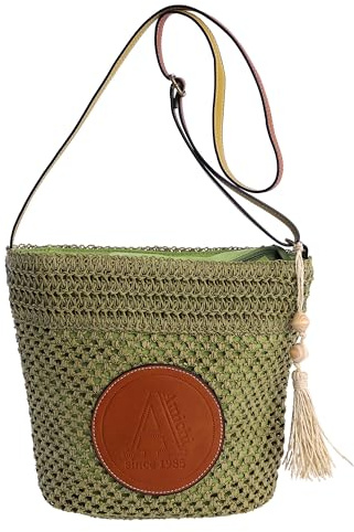 AMICHI - Bolso bandolera mujer de rafia - Bolso playa mujer con correa | Bolsa playa para mujer, Calella