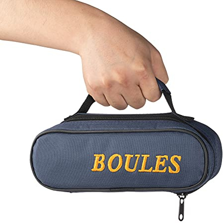 Tofern Lot de 2 Sacoche Trousse Jeu de Boules nylon Oxford Robust Pratique Sac à Main Pétanque sans anpassning 3/6/8, Noir