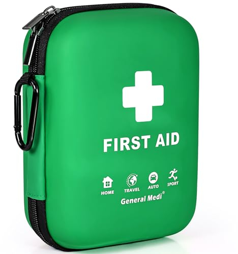 General Medi Erste Hilfe Set - 170-teiliges Premium Erste-Hilfe-Set für Haus, Auto, Reise, Büro, Sport, Wandern, Camping, Rettung (Grün)