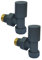 Manissa Anthracite Angled Towel Rail/Radiator valves Valves 1/2 /15mm