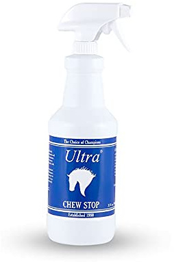 Ultra Chew Stop Horse Spray | Hot Pepper Taste Discourages Chewing | Safe for Wood, Blankets, Wraps, Manes & Tails | Non-Toxic & Non-Staining Formula | 32 oz. with Sprayer