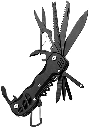 Multifunktion Taschenmesser,15 in 1 Taschenwerkzeug Multitool mit Klappmesser Dosenöffner