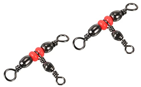 PATIKIL 3 Vías Giratorio, 20uds 55lb Inoxidable Acero Cruzada Línea T-Giro Triple Barril Terminal Aparejos para Salada Agua Dulce Agua Pesca, Negro