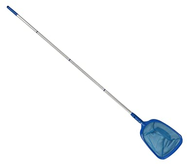 Nimomo Pool Skimmer Kescher, 1.6M Bodenkescher Teich Poolkescher Laubkescher mit 4 Abschnitten Teleskopstangen aus Aluminium Zubehör Algenkescher Kescher Klein