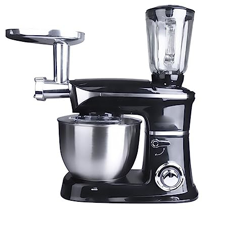 1300W Robot De Cocina 3 En 1 Batidora Amasadora Licuadora De Carne Y Extractor De Jugo Con Recipiente De Acero Inoxidable De 6,5 L Función De Pulso De 8 Velocidades Con Con Gancho Para Masa, Batidor (