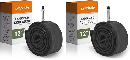 Prophete Bicycle inner tube 12 inches, Dunlop valve, ETRTO 47-203, 50-203, 54-203, 57-203, 62-203, suitable from 12 x 1.75 inches to 12.5 x 2.25 inches (Pack of 2)