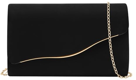 CurvChic Clutch Bag for Women Evening Bag Clutch Formal Party Faux Suede Clutches Wedding Bags Cocktail Prom Clutches