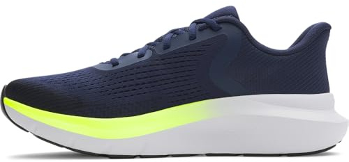 Under Armour Men's Charged Rogue 5, Lightweight and Breathable Men's Trainers, Durable and Comfortable Running Shoes with Charged Cushioning® Midsole,Washed Navy / High Vis Yellow / Black,12